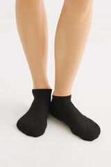 Womensecret Kratke crne pamučne čarape Crna