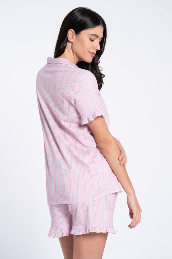Ohma Gingham print maternity pyjamas pack pink