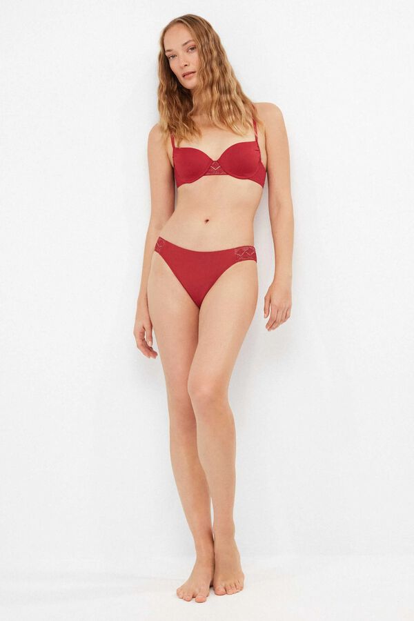 Gisela Top bikini balconette liso rojo