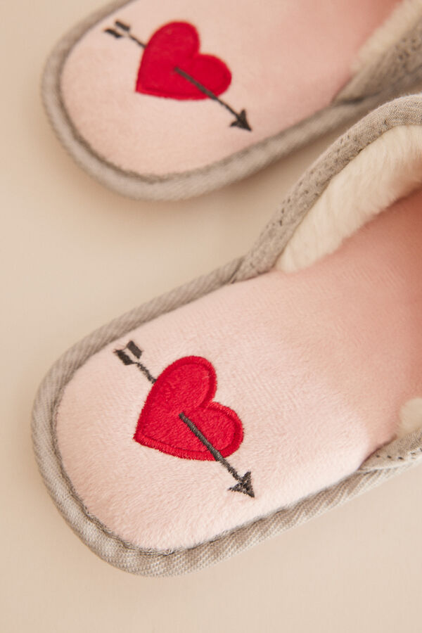 Womensecret Grey heart slippers grey