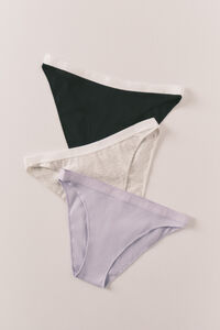 HI&BYE Black, lilac and grey classic panties, pack of 2