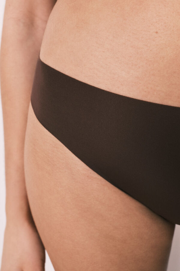 Women'secret Cuecas cl&aacute;ssicas sem costuras em microfibra granate estampado