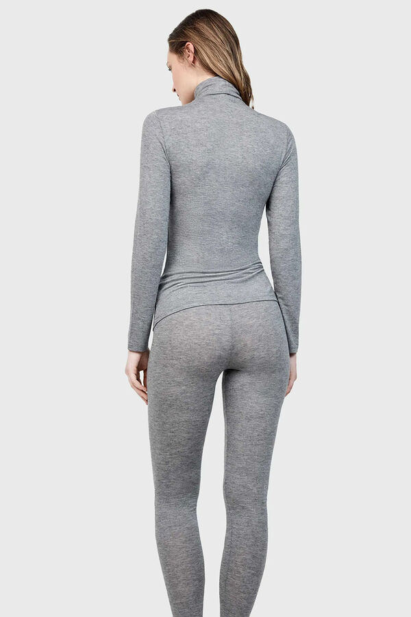 Gisela Thermal high neck T-shirt grey