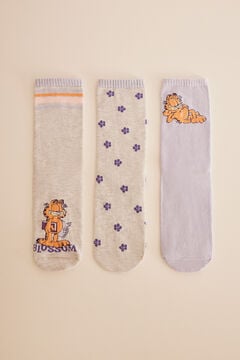 Womensecret Pack 3 calcetines largos algodón Garfield estampado