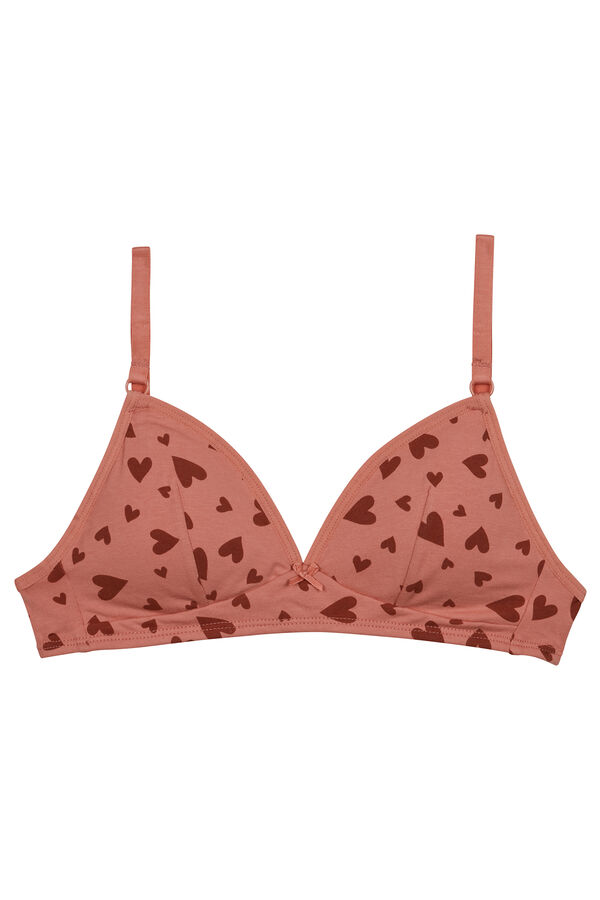 Womensecret Girls' non-wired printed bra with removable cups rózsaszín