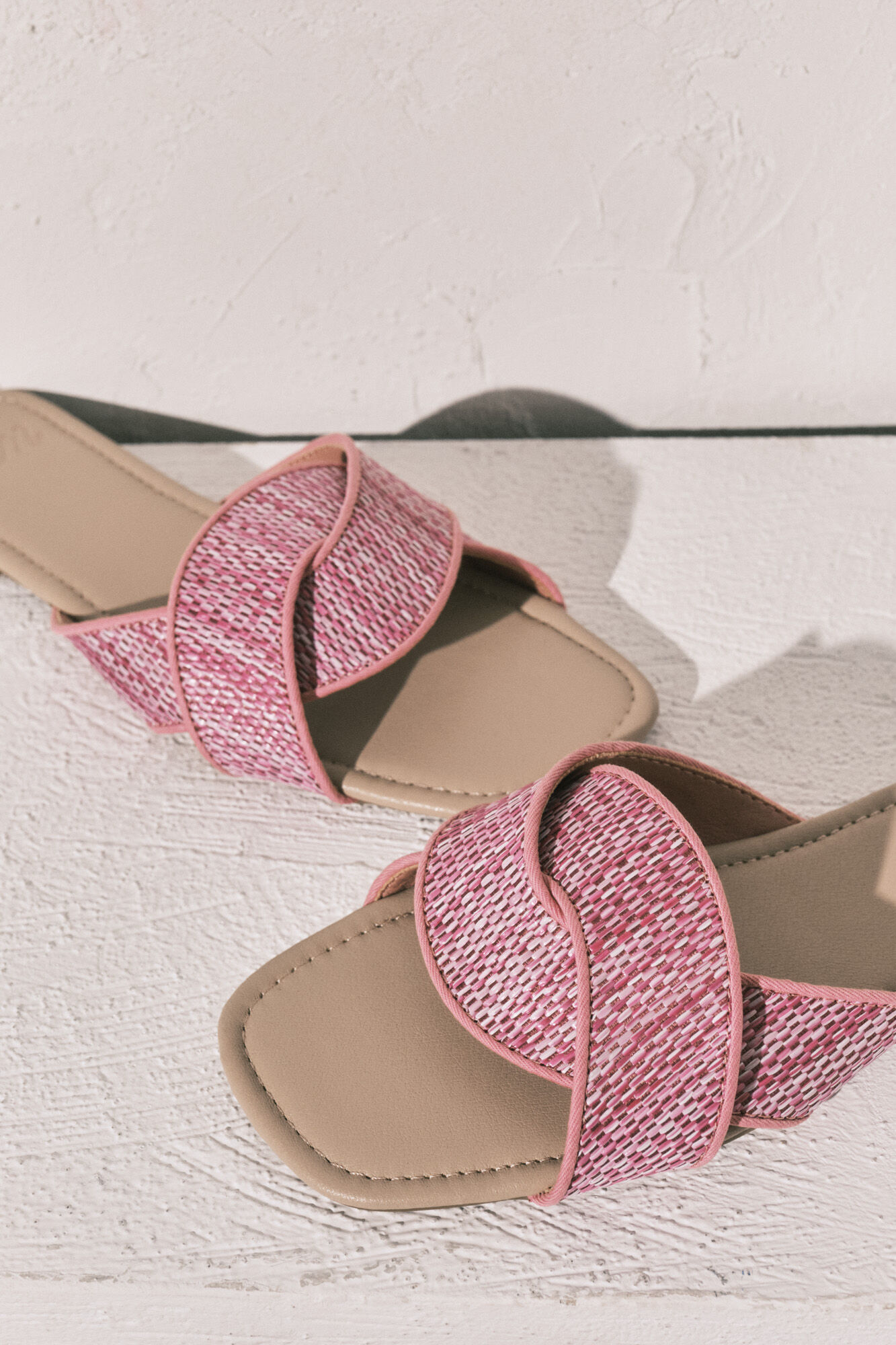 Women'secret Lilac raffia mule sandals