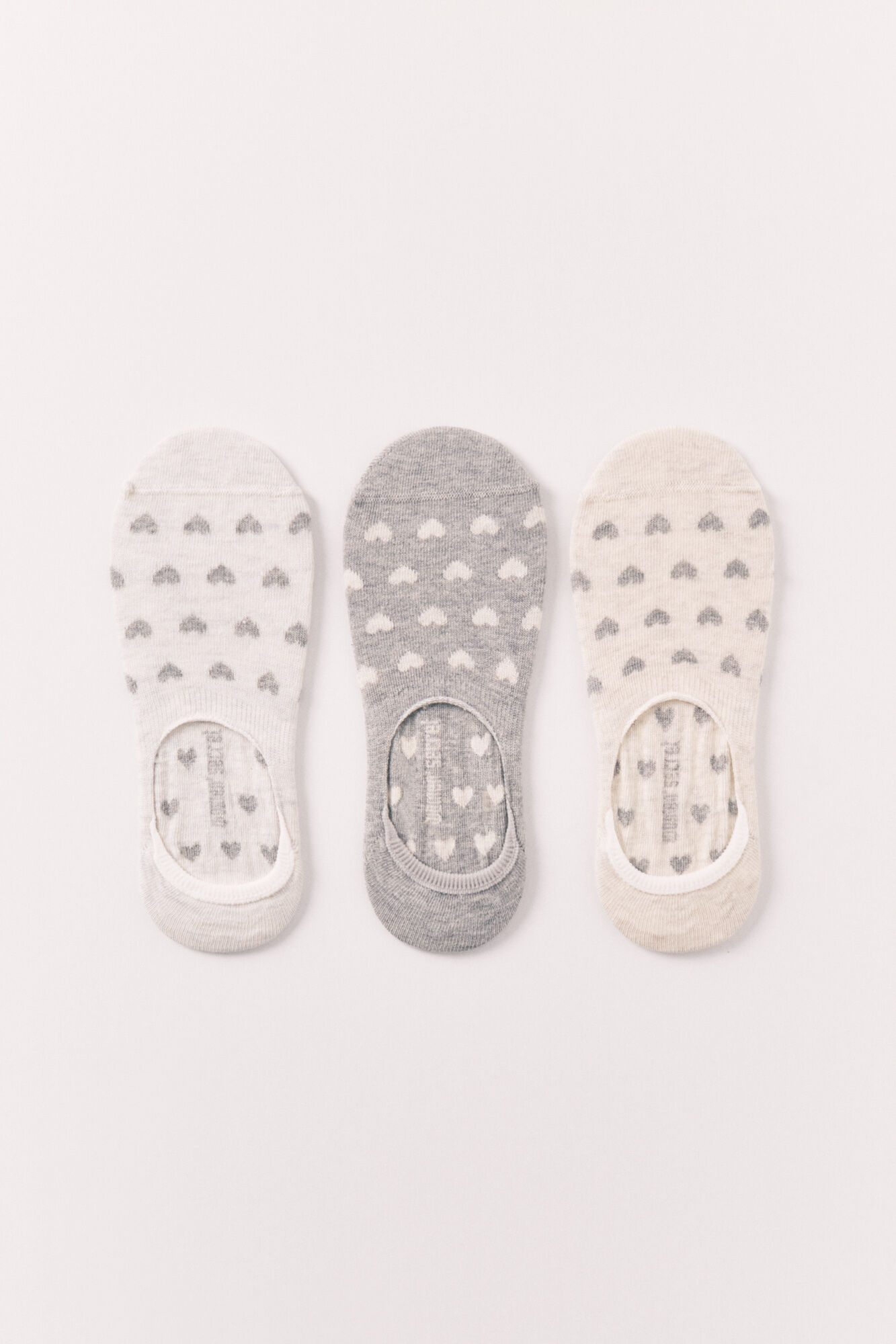 Women'secret Lot de 3 chaussettes imprim&eacute; c&oelig;urs