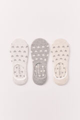Women'secret Lot de 3 chaussettes imprim&eacute; c&oelig;urs gris