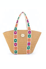 Kbas Sac cabas en fibre naturelle marron