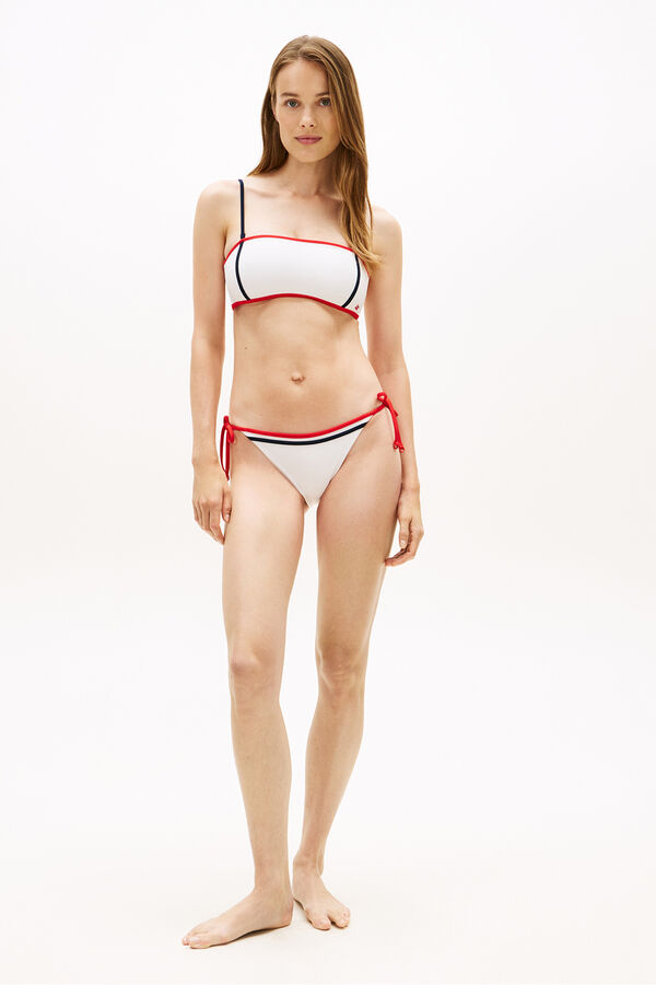 Tommy Hilfiger Braga bikini ajustable lazos laterales blanco