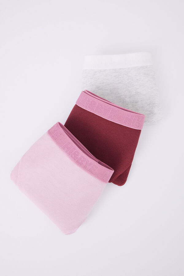 Womensecret Of grey cotton, pink and wine Brazilian panties 3 