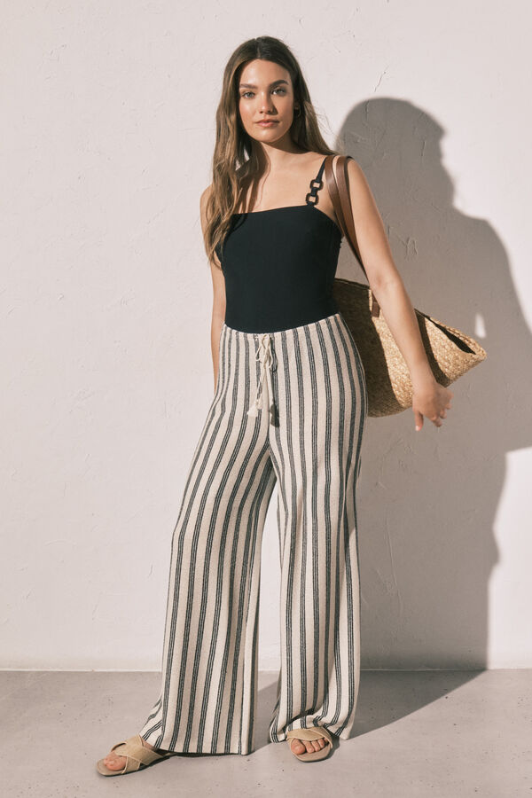 Women'secret Striped long trousers blue