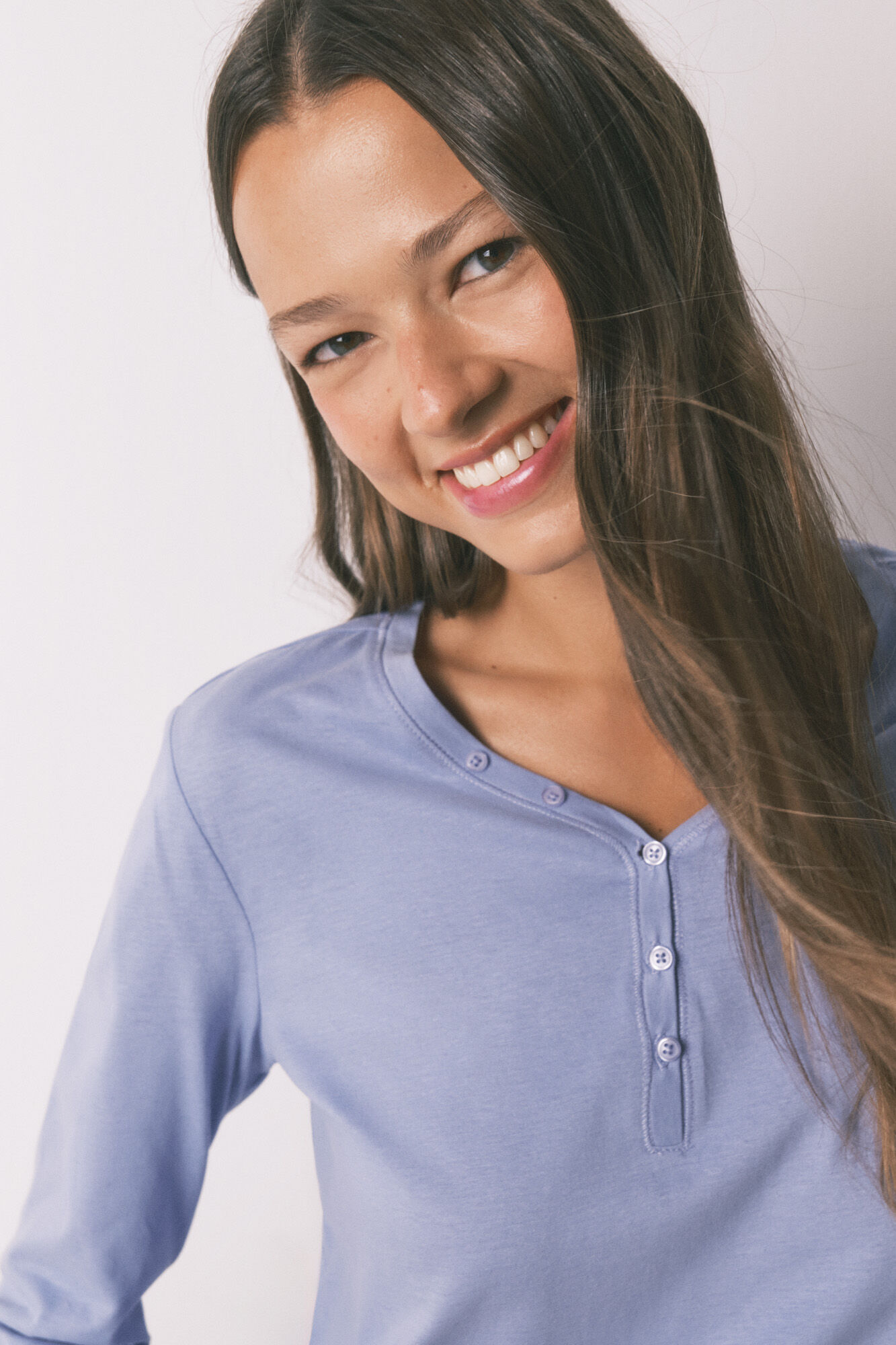 Women'secret Lilac brushed cotton long sleeve T-shirt