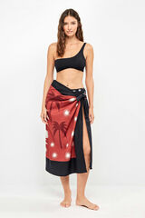 Gisela 100% cotton printed sarong skirt white