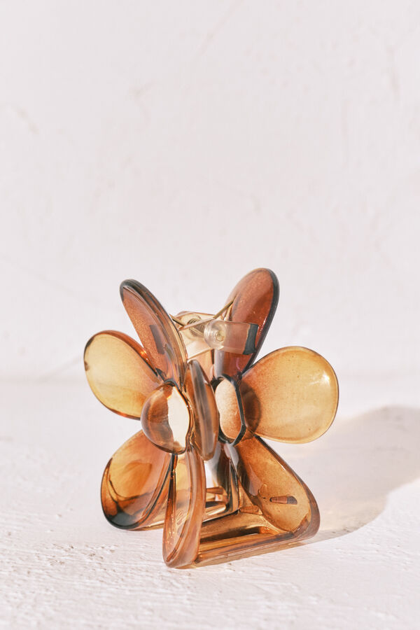 Women'secret Brown flower-shaped hair clip nude
