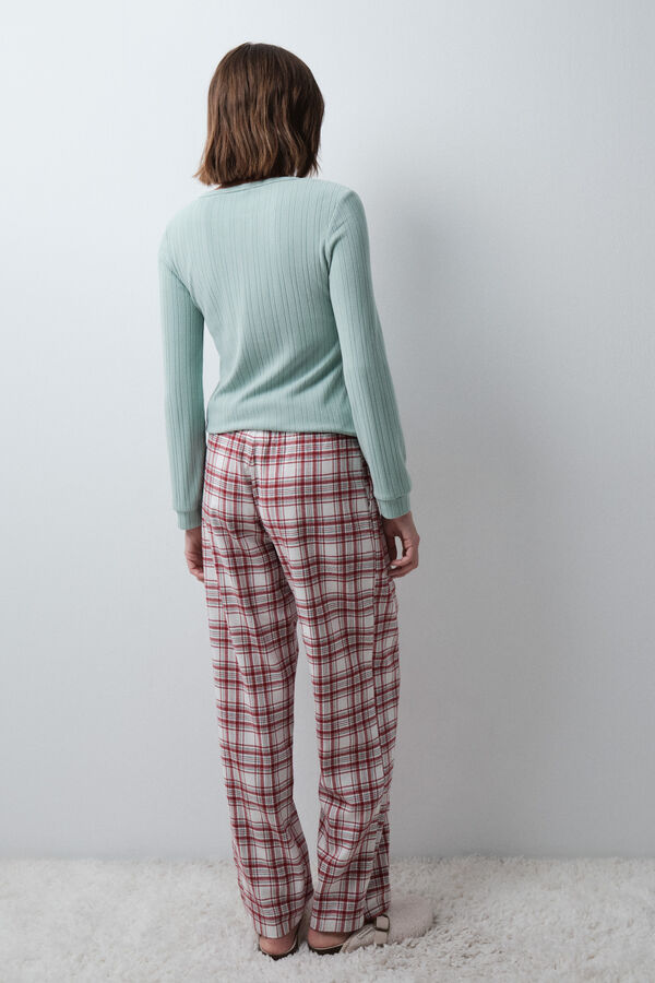 Women'secret Red plaid pyjamas trousers brown