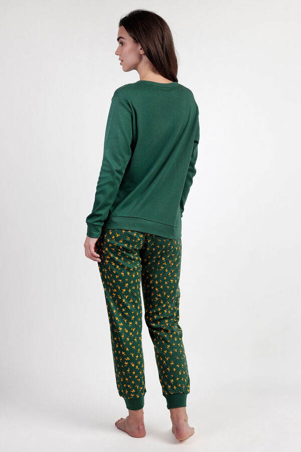 Admas Pijama largo Snoopy 100% algod&oacute;n para mujer verde