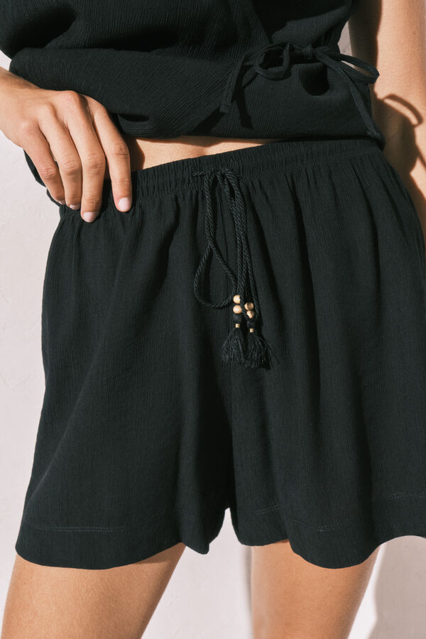 Women'secret Black gilet and short set black