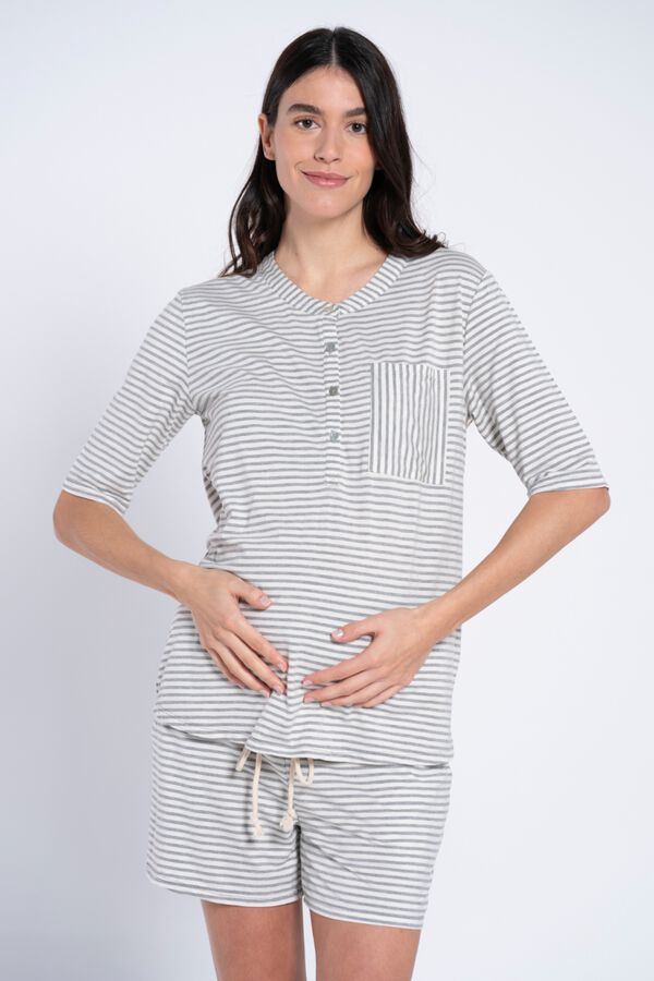 Ohma! Pack home premam&aacute; a rayas y botones estampado