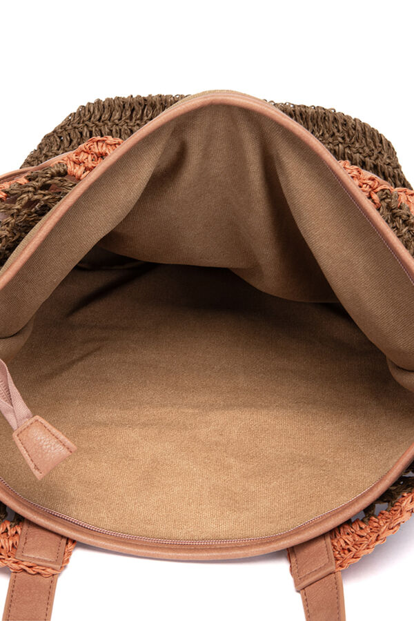 Abbacino  Brown raffia basket bag nude