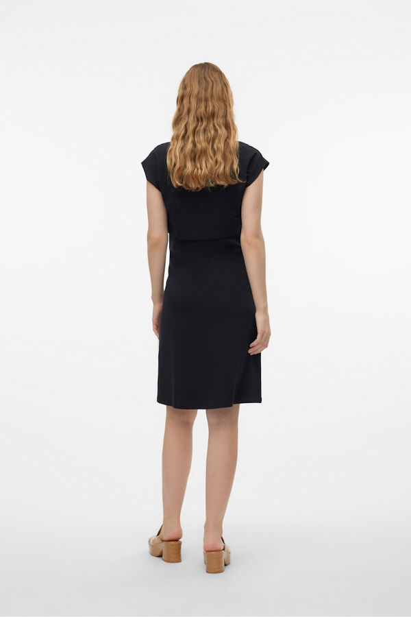 Mamalicious Short maternity and breastfeeding dress black