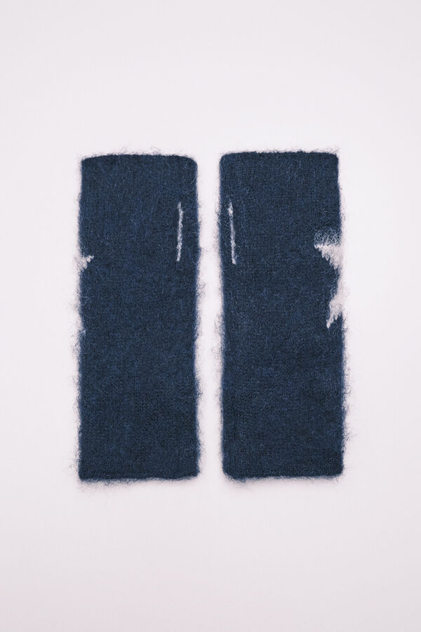 HI&BYE Gants mitaines &eacute;toile bleu marine bleu