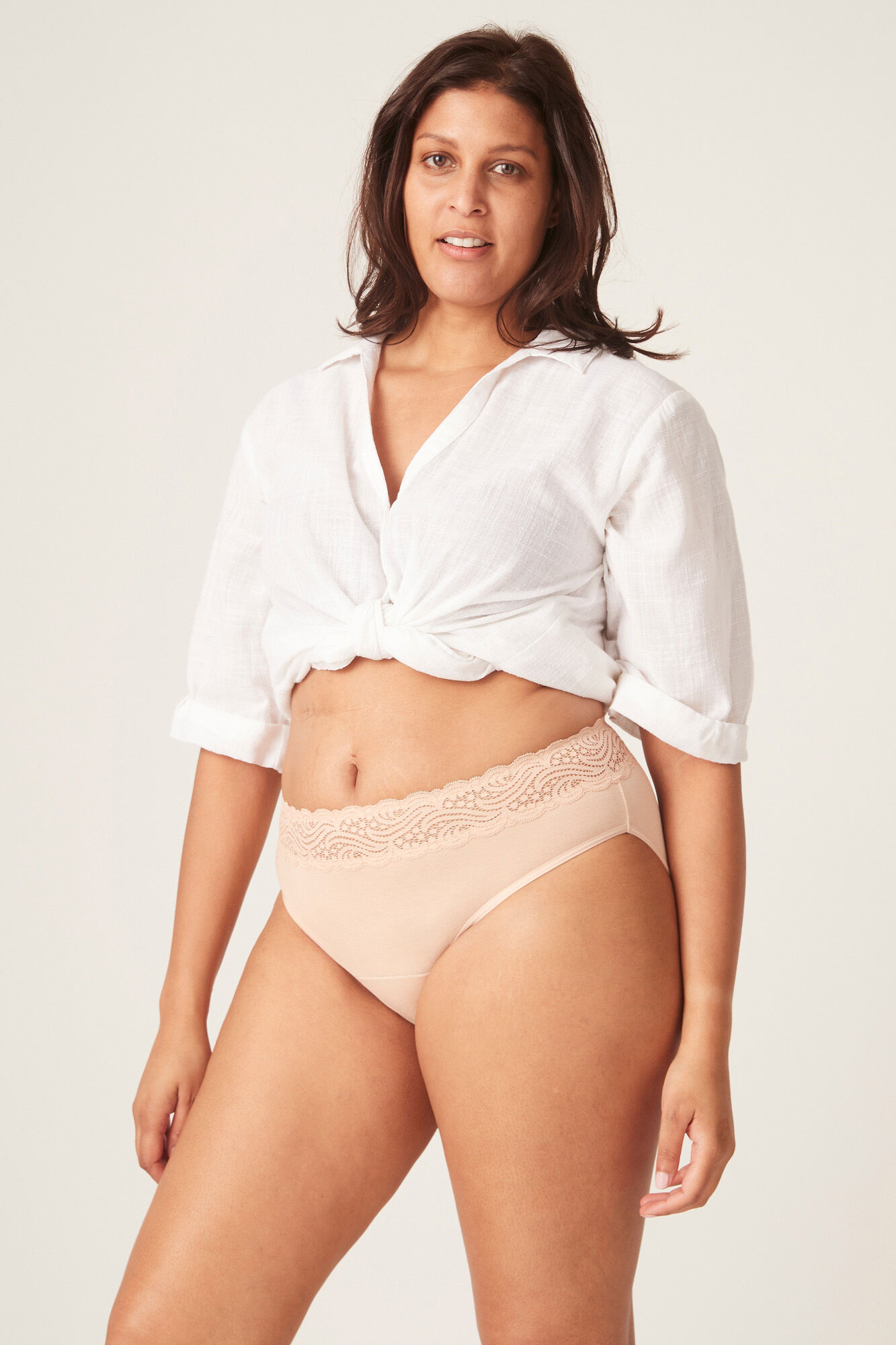 Modibodi High-waisted bamboo lace light-moderate absorption period panty