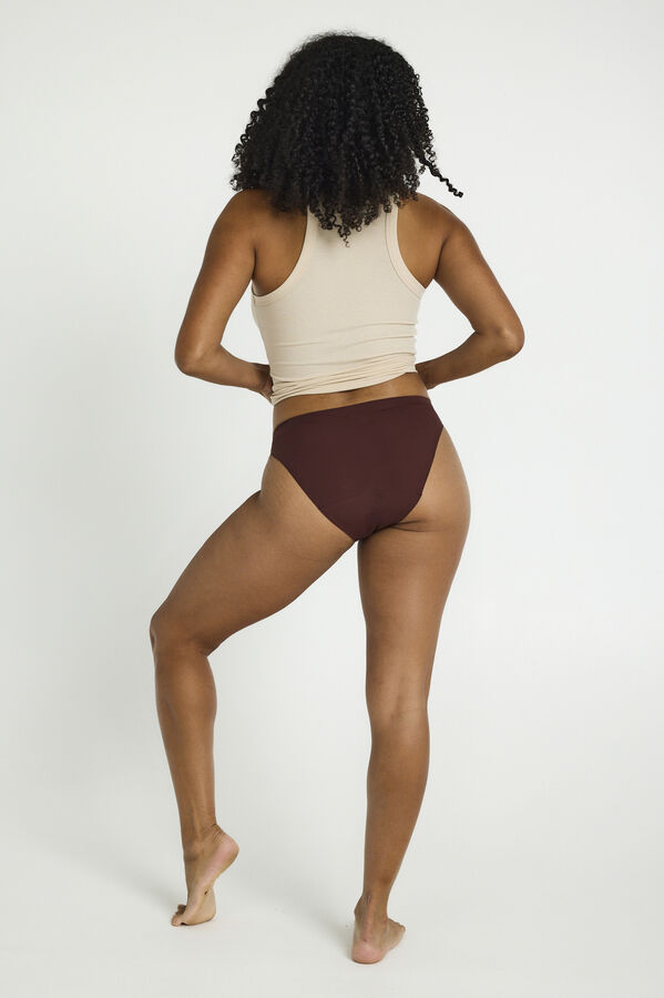Modibodi Calcinha menstrual sem costura cl&aacute;ssica Cocao com absor&ccedil;&atilde;o moderada e abundante castanho