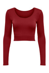 Womensecret Seamless long sleeve reversible sports bra red