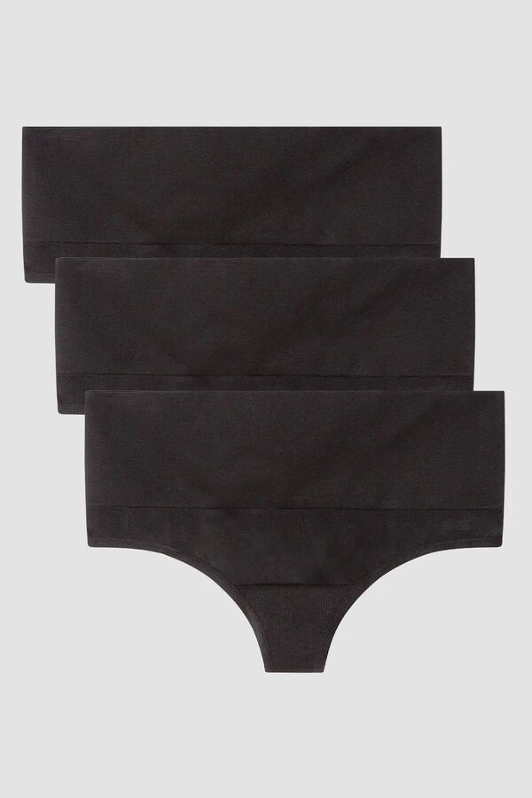 Gisela High seamless thong noir