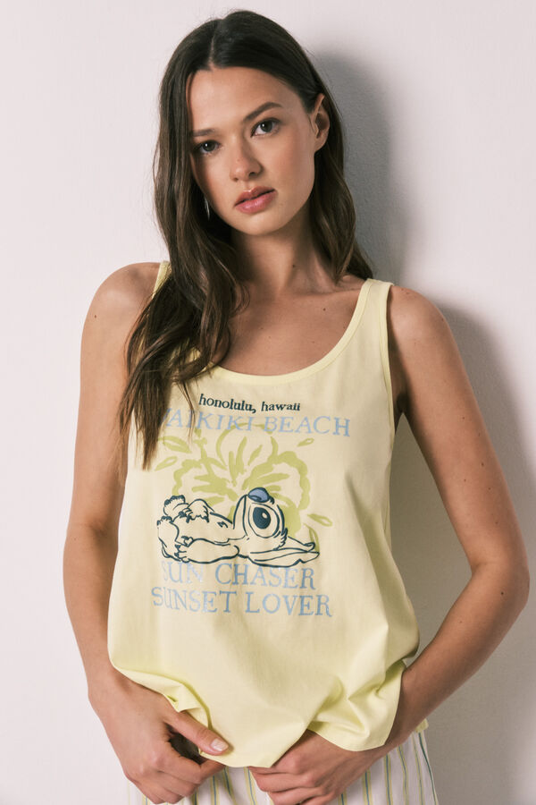 Women'secret Yellow Stitch short pyjamas green