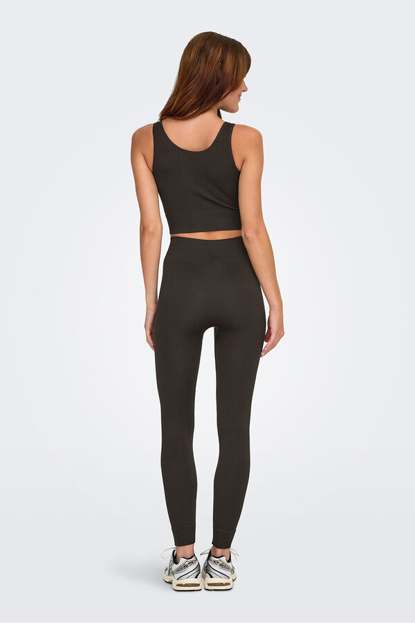 Only Play Soutien desportivo com al&ccedil;a sem costura castanho