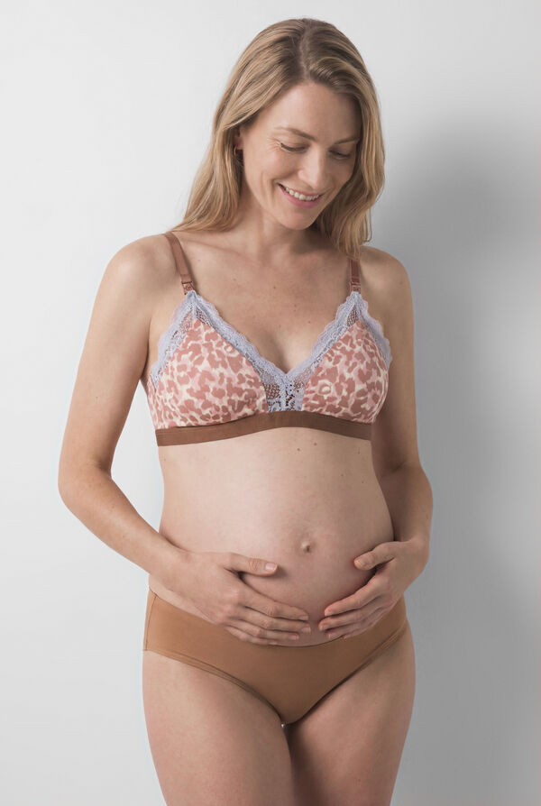 Women'secret Animal print maternity triangle bra NATURAL nude