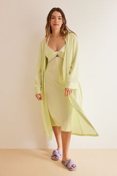 Womensecret Green satin kimono robe Zelena