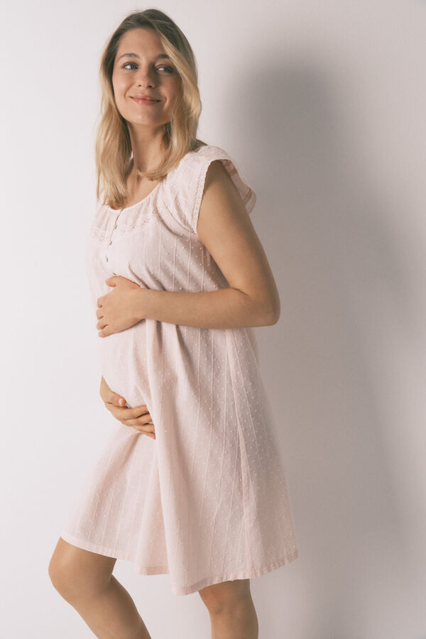 Women'secret Green cotton long nightgown maternity red