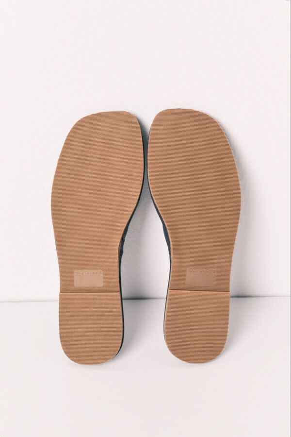 Women'secret Zapatillas casa sat&eacute;n azul verde