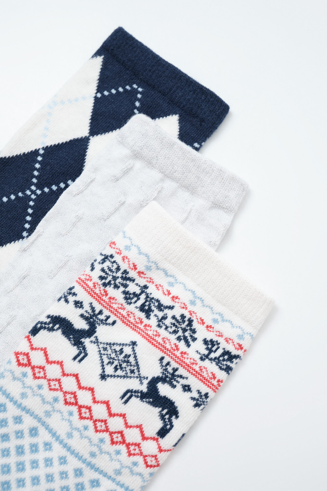 Women'secret Pack of 3 diamond print long socks