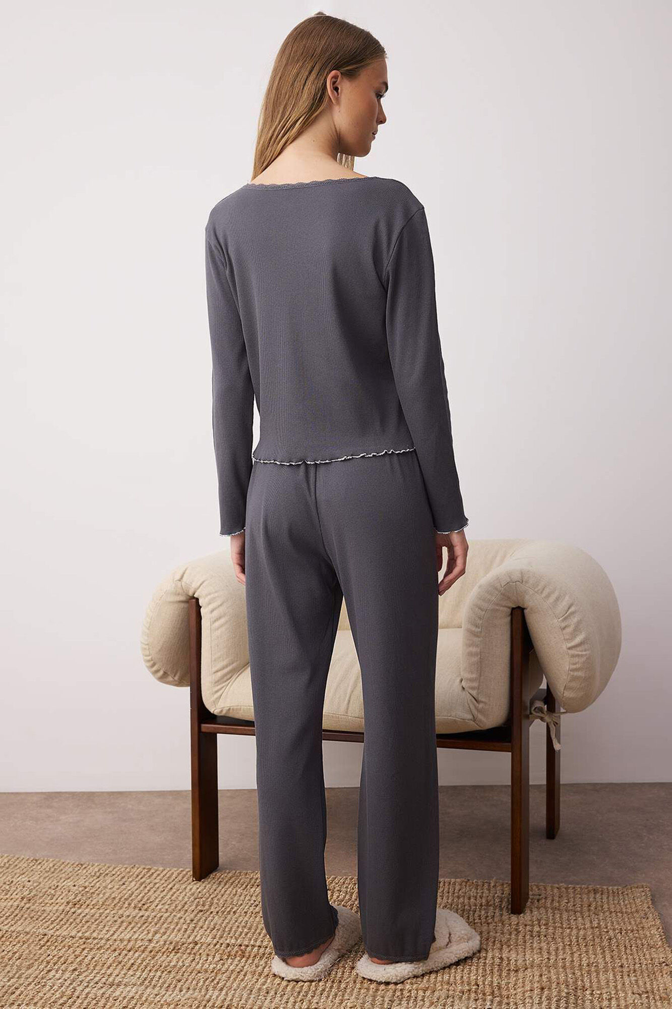 Trendyol Conjunto pijama canal&eacute; detalle lazos