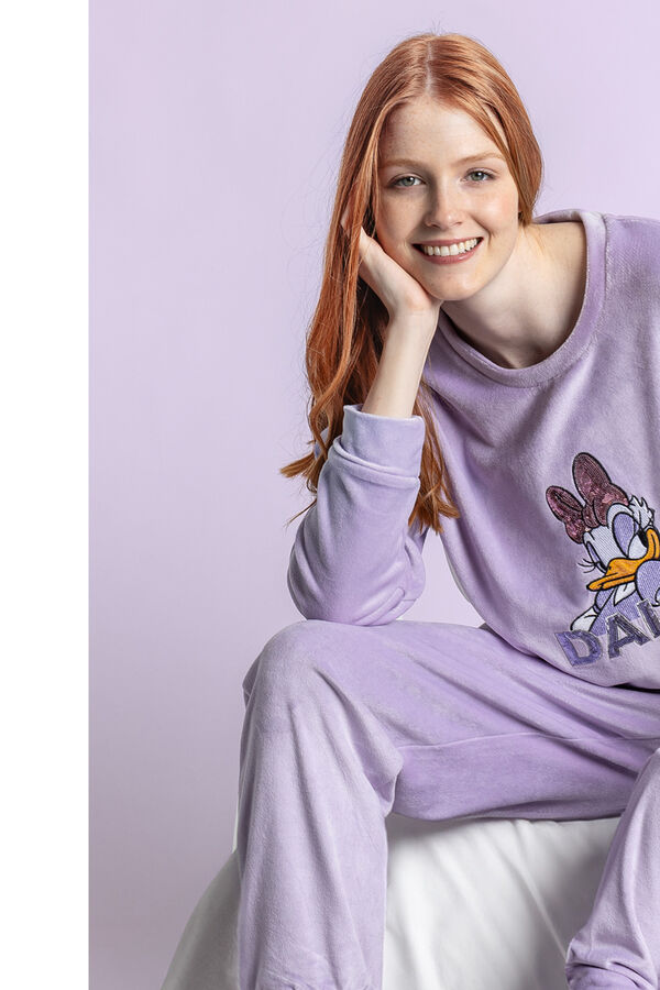 Admas Pijama Mujer Terciopelo Daisy Sweet morado/lila