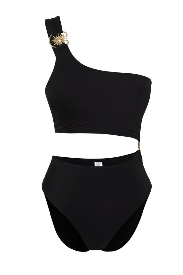 Trendyol Ba&ntilde;ador trkini asim&eacute;trico soles negro