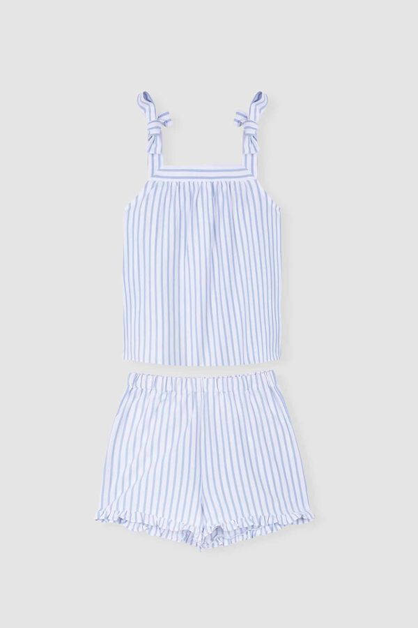 Womensecret Blue white striped vest pyjamas blue