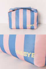 HI&BYE Blue medium striped vanity case blue