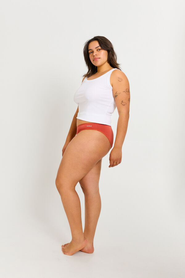 Modibodi Basic menstrual panty high leg heavy flow Braon