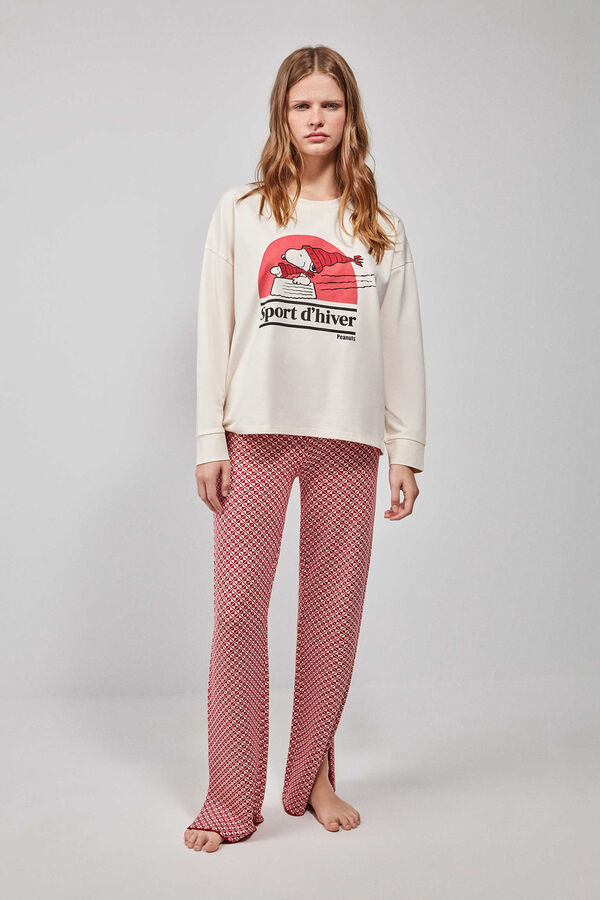 Gisela Camisola pijama manga comprida bege