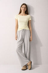 Lmtd Camiseta manga corta hombro ca&iacute;do amarillo