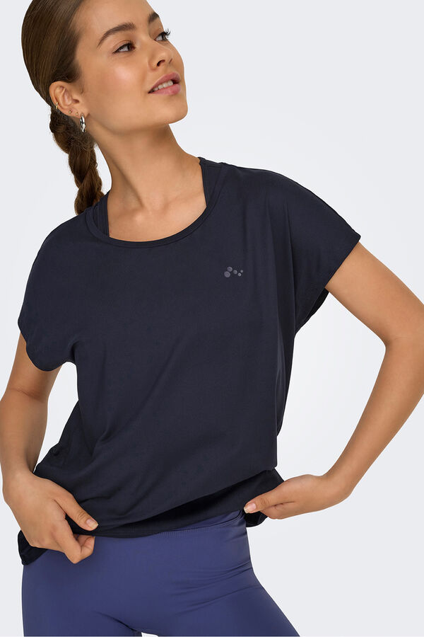 Only Play Camiseta t&eacute;cnica manga murci&eacute;lago azul