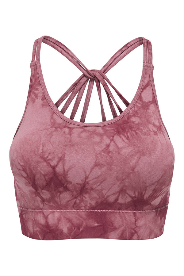 Only Play Nahtloser Sport-BH mit Batikmuster Rosa