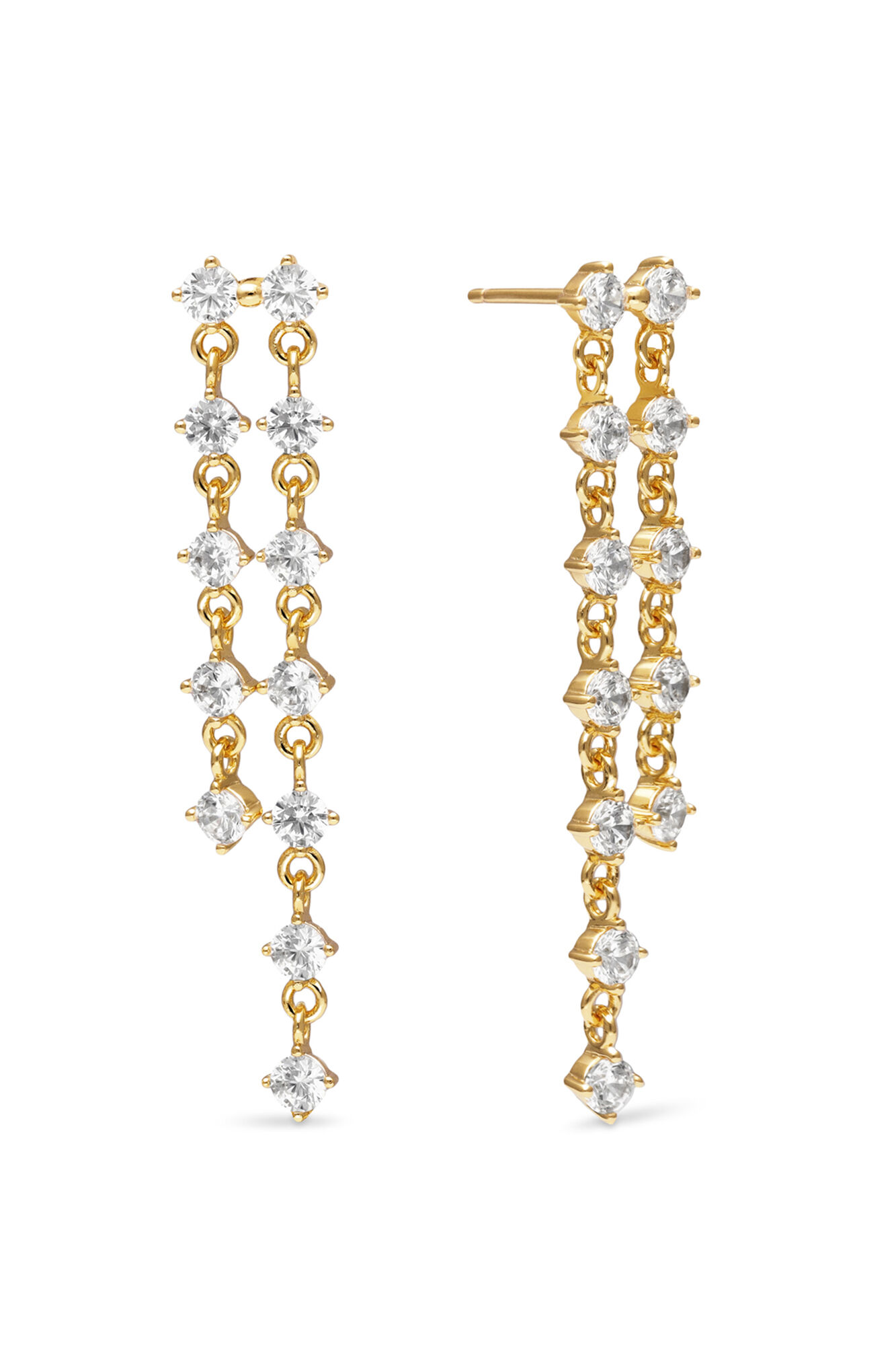 Singularu Long Scarlett vergoldete Ohrringe