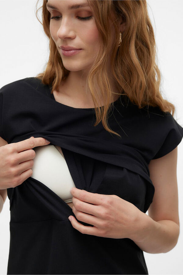 Mamalicious Short maternity and breastfeeding dress black