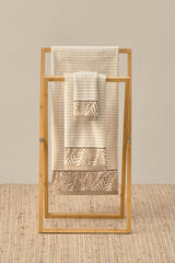 Textura Frotteehandtuch mit Velours Braun